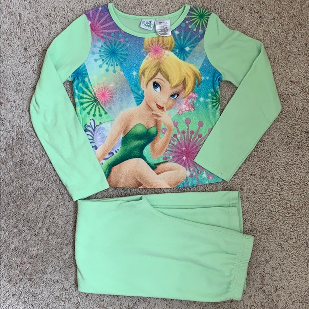 Girls Disney fairies 2 piece PJ set size 7/8 TINK